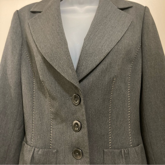 Classiques Entier Woman Grey Three Button Jacket Blazer - Picture 2 of 11